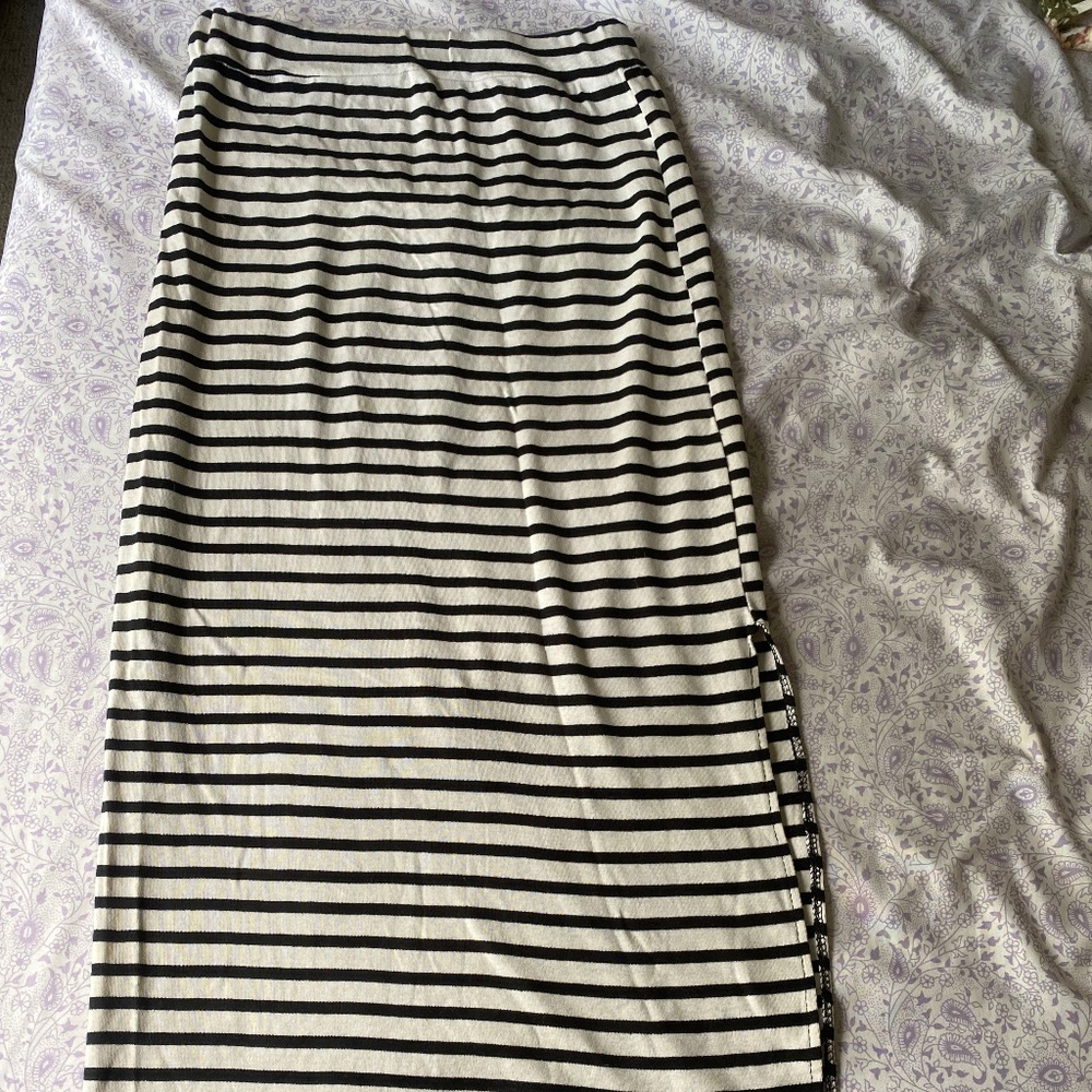 Stripe jersey maxi skirt